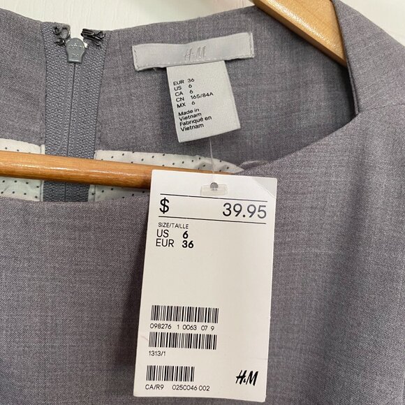 H&M Grey Pencil Dress Size 6 NWT - Picture 6 of 8